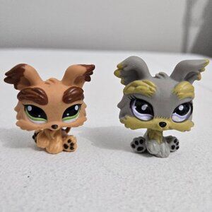 Littlest Pet Shop LPS #1016 #883 Yorkie Yorkshire Terrier Puppy Dog Glass Eye